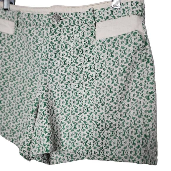 Anthropologie Cartonnier Rose Point Lace Overlay Shorts Green Cream Size 6 - Picture 5 of 10